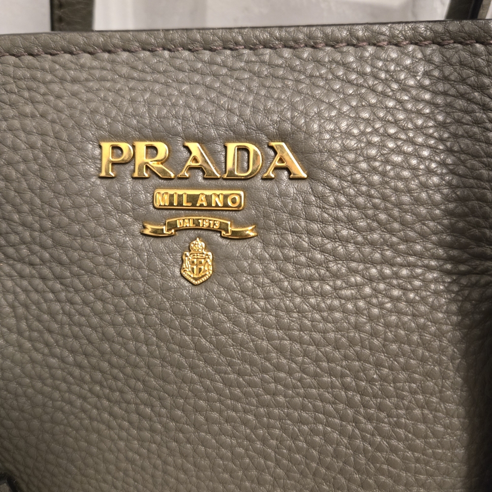 Prada Gray Leather Women's Bag